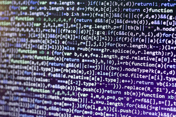 javascript code. computer programming source code. abstract screen of web developer. colorful digita