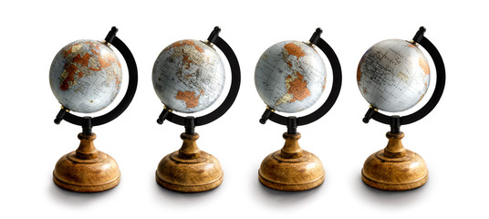 each simulated world map is placed on a white background for study and decoration and other uses.(cl