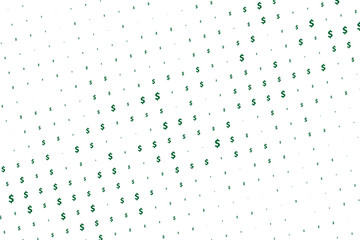 Green vector background with signs of dollars. Simple geometrical pattern with banking symbols. 