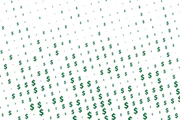 Green vector background with signs of dollars. Simple geometrical pattern with banking symbols. 