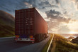 LKW liefert Container