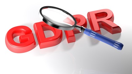 Poster - Magnifier on GDPR - 3D rendering