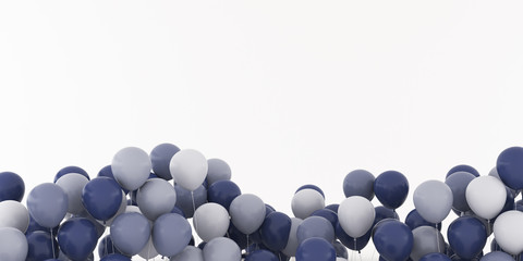 Aufkleber - Abstract of floating colored balloon isolated on white background,minimal idea design.3D rendering