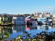 Houseboats on the water in Victoria, BC