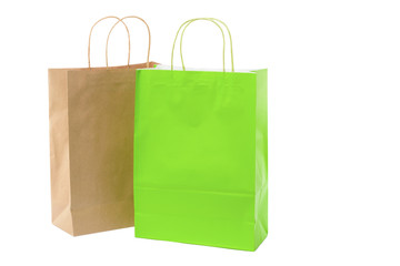  Paper shopping bags on white background