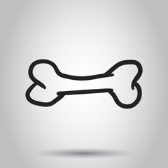 Wall Mural - Dog bone toy icon. Hand drawn vector illustration. Business concept animal bone pictogram.