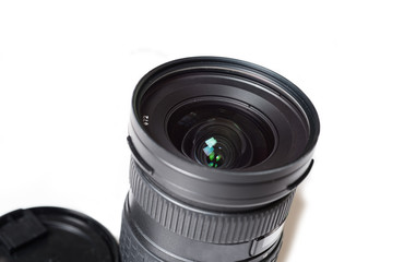 camera lens around white background