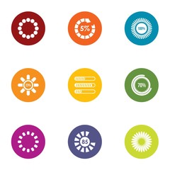 Poster - Dial icons set. Flat set of 9 dial vector icons for web isolated on white background