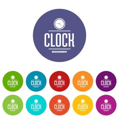 Poster - Clock icons color set vector for any web design on white background