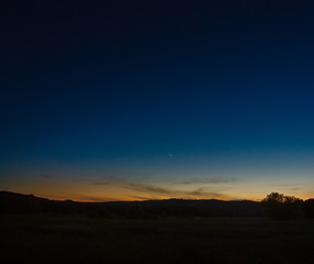 Stars in the night sky. A view of outer space at dusk.