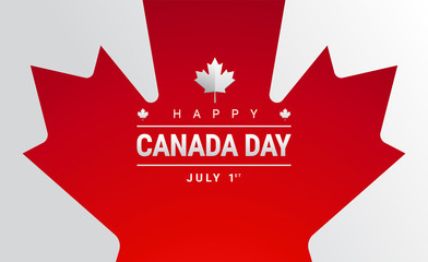 Wall Mural - Happy Canada Day greeting card - Canada maple leaf flag vector