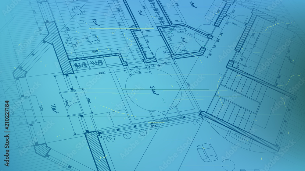 architectural blueprint - the architectural plan of a modern ...