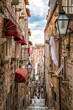 Famous narrow alley of Dubrovnik old town, Croatia