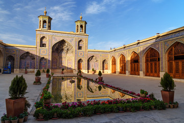 Nasir Ol-Molk mosque, also famous as Pink Mosque. Shiraz. Iran