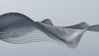 Aufkleber - abstract 3d rendering of smooth surface with lines. striped modern background design for poster, cov