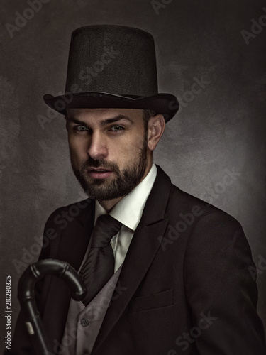 Fotomural Englishman and gentleman. Retro styled male portrait