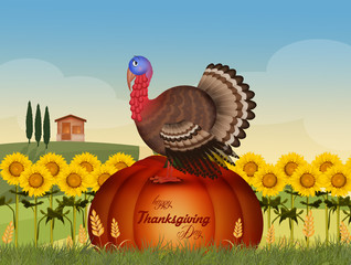 Wall Mural - Thanksgiving postcard