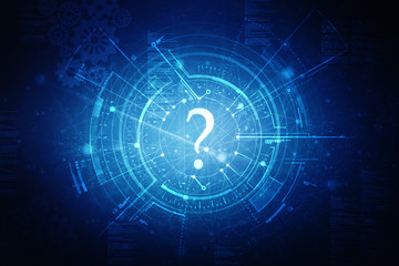 Poster - 2d rendering question mark concept
