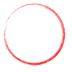 Wall Mural - red circle crayon frame