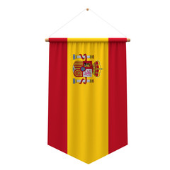 Wall Mural - Spain flag cloth hanging banner. 3D Rendering