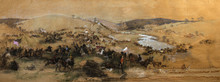 Battle Picture, Landscape, Oil Painting