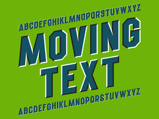 Sticker - Optical illusion alphabet of moving letters.