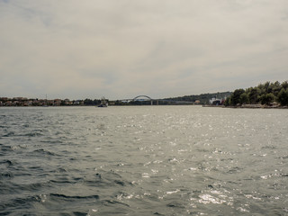 Bridge between two islands Ugljan and Pasman  in Croatia called Zdrelac