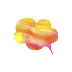 Wall Mural - Vector Talk Bubble Cloud, Watercolor Texture, Isolated on White Background Design Element.