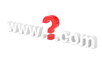 Poster - Internet Search Concept. WWW Question Mark Com Site Name. 3d Rendering