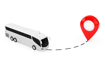 Poster - Big White Coach Tour Bus Drive to Pointer. 3d Rendering