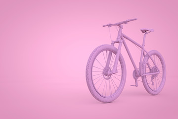 Poster - Abstract Pink Clay Style Mountain Bike. 3d Rendering