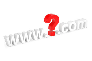Poster - Internet Search Concept. WWW Question Mark Com Site Name. 3d Rendering
