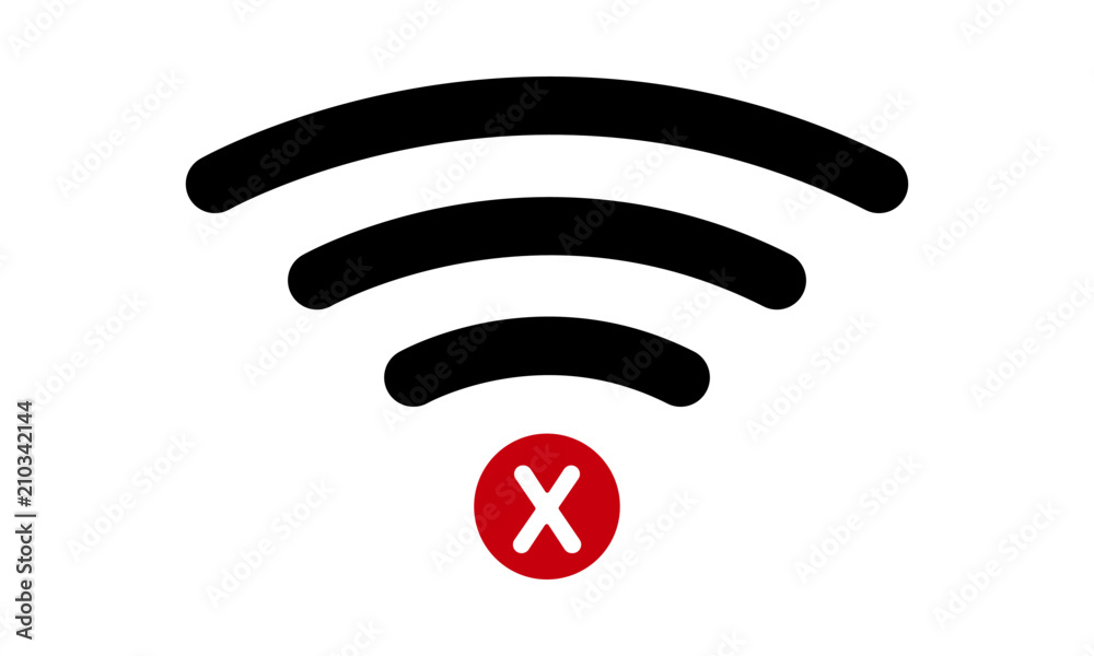 No Internet connection icon. Weak, no signal, bad antenna sign. Bad connection problems concept.