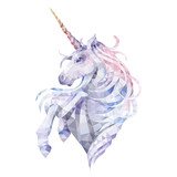 Fototapeta Konie - Graphic low poly unicorn