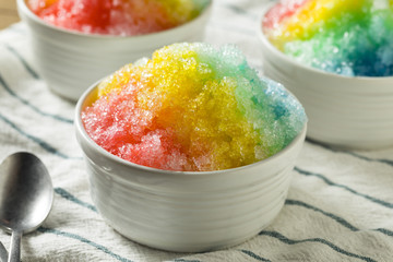 Poster - Sweet Homemade Shaved Rainbow Hawaiian Ice