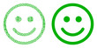 Glad smiley mosaic icon of one and zero digits in various sizes. Vector digit symbols are randomized into glad smiley illustration design concept.