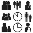 © miaynata - Board games icons number of players time age on white background