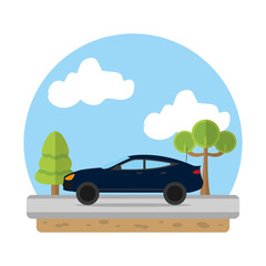 Wall Mural - transportation car vehicle in the landscape route