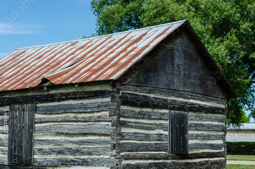 Three Quarter View Of A Pioneer Log Cabin Buy This Stock Photo