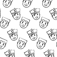 Canvas Print - grunge happy policeman and man heads background