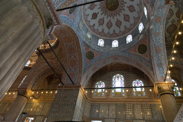 Wall Mural - Interior Views of the Blue Mosque (Sultan Ahmet Mosque) in Istanbul, Turkey