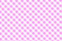Pink Gingham Pattern. Texture From Rhombus/squares For - Plaid, Tablecloths, Clothes, Shirts, Dresses, Paper, Bedding, Blankets, Quilts And Other Textile Products. Vector Illustration.