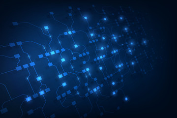 Poster - abstract circuit networking blockchain concept background