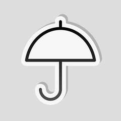 Wall Mural - Simple umbrella icon. Linear, thin outline. Sticker style with w