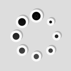 Poster - Simple loading symbol. Sticker style with white border and simpl