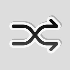 Poster - Crossed simple arrows. Linear, thin outline. Sticker style with
