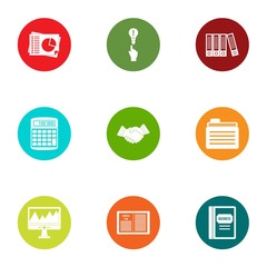 Poster - Statistic icons set. Flat set of 9 statistic vector icons for web isolated on white background