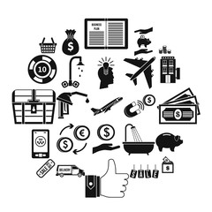 Poster - Treasury icons set. Simple set of 25 treasury vector icons for web isolated on white background