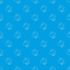 Wall Mural - Frill necked lizard pattern vector seamless blue repeat for any use