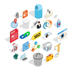 Poster - Laptop icons set. Isometric set of 25 laptop vector icons for web isolated on white background